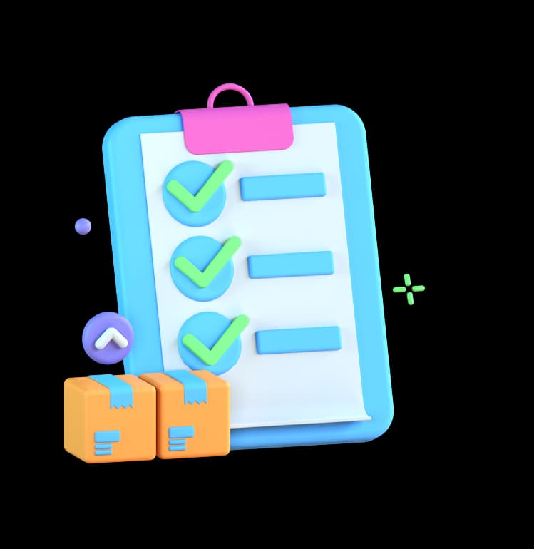 ilustracion 3d de lista con tareas completas